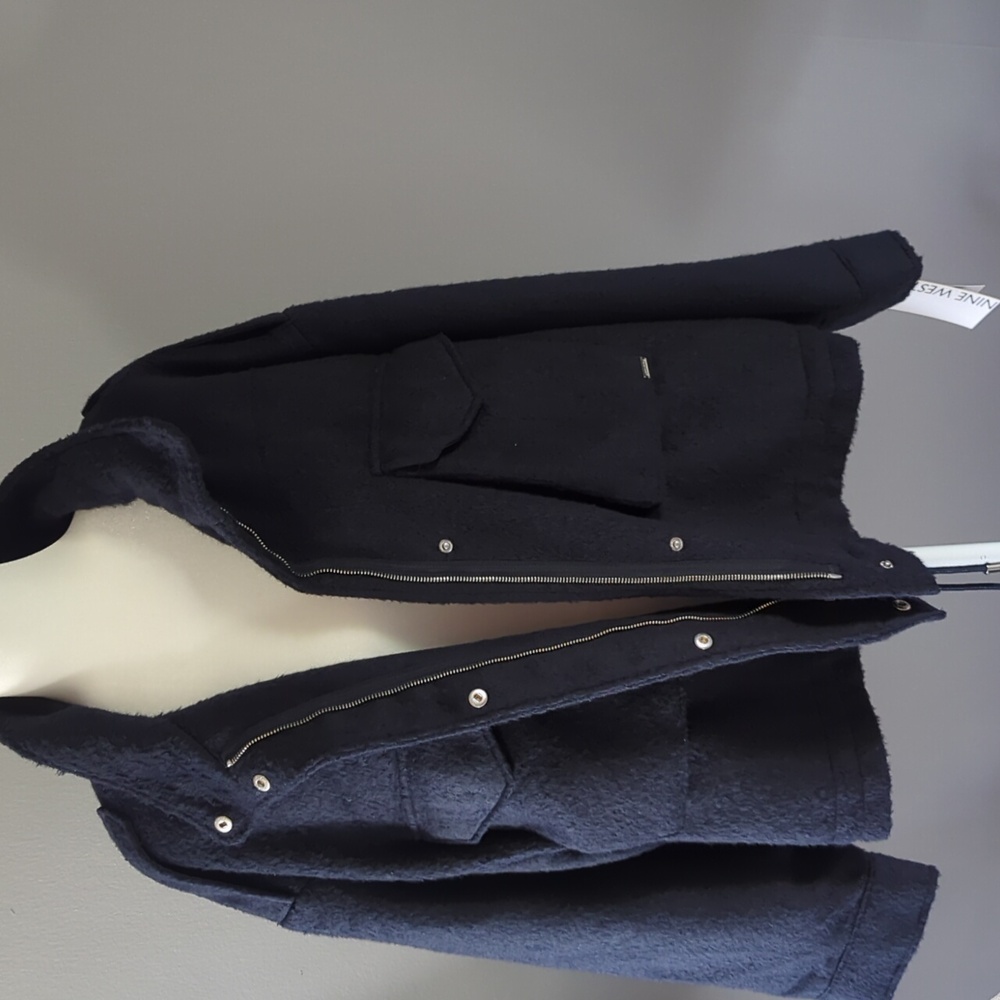 Nine West Bomber Shacket in Navy Blue